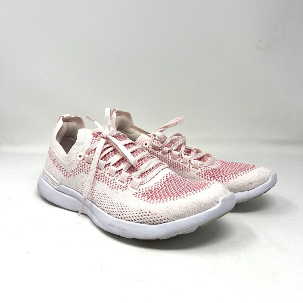 APL Athletic Propulsion Techloom Breeze White Pink Coral Sneakers Women's Sz 8